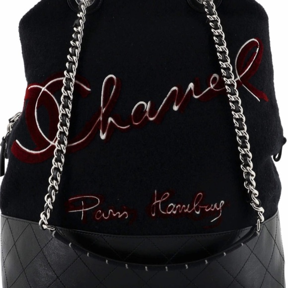 Chanel Tote Bag Embroidered Wool with quilted Calfskin Large - Picture 3 of 9